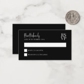 BUDGET Zwart-wit bruiloft RSVP Notitiekaartje (Voorkant / Achterkant in situ)