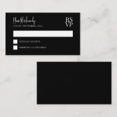 BUDGET Zwart-wit bruiloft RSVP Notitiekaartje (Voorkant / Achterkant)