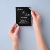 Budget Zwart-wit Bruiloft Save the Date Flyer (Hand)