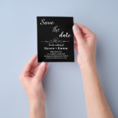 Budget Zwart-wit Bruiloft Save the Date Flyer (Hand)
