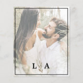 Budget Zwart & Wit Classy Bruiloft Uitnodiging (Achterkant)