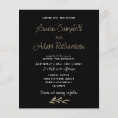 Budget Zwart & Wit Classy Bruiloft Uitnodiging (Voorkant)