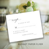 Budget zwart-wit, eenvoudig bruiloft RSVP Flyer