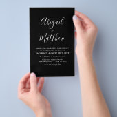 Budget Zwart Wit Eenvoudige Trouw Uitnodiging Flyer (Hand)