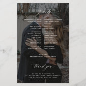 Budget zwart-wit elegant foto-huwelijksprogramma (Achterkant)