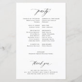 Budget zwart-wit elegant huwelijksprogramma (Achterkant)