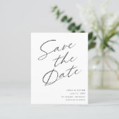 Budget Zwart & Wit Elegant Save the Date V4 (Staand voorkant)