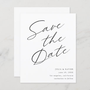 Budget Zwart & Wit Elegant Save the Date V4