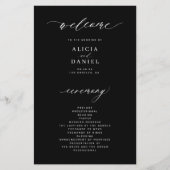 Budget zwart-wit elegant trouwprogramma (Voorkant)