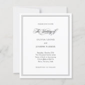 Budget zwart-wit elegantie bruiloft uitnodiging (Voorkant)