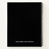Budget Zwart Wit Familie Naam Typografie Recept Notitieboek (Achterkant)