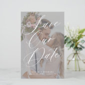 Budget zwart-wit foto bruiloft opslaan van de datu (Staand voorkant)