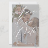 Budget zwart-wit foto bruiloft opslaan van de datu (Voorkant)