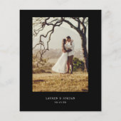 Budget Zwart & Wit Foto Bruiloft Save The Date (Achterkant)