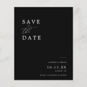 Budget Zwart & Wit Foto Bruiloft Save The Date (Voorkant)