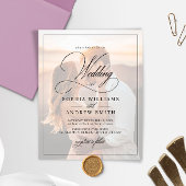 Budget zwart-wit foto bruiloft uitnodiging