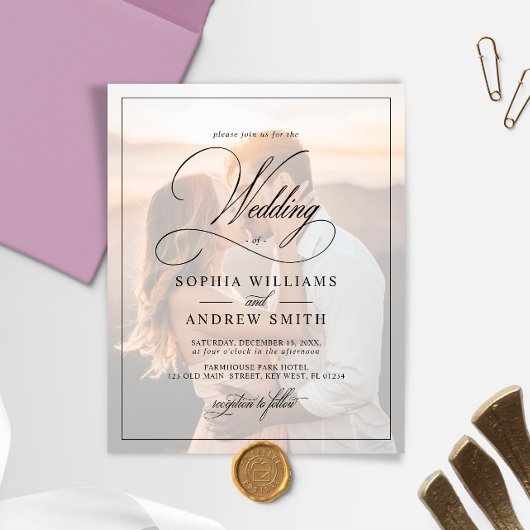 Budget zwart-wit foto bruiloft uitnodiging