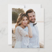 Budget zwart-wit foto bruiloft uitnodiging (Achterkant)