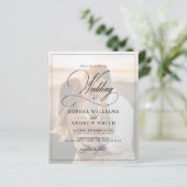 Budget zwart-wit foto bruiloft uitnodiging (Staand voorkant)