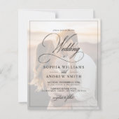 Budget zwart-wit foto bruiloft uitnodiging (Voorkant)