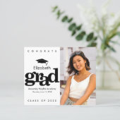 Budget Zwart Wit Foto Graduatie Cap Uitnodiging (Staand voorkant)