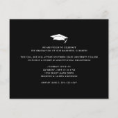 Budget Zwart Wit Foto Graduatie Cap Uitnodiging (Achterkant)