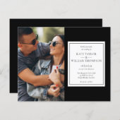 Budget zwart-wit foto trouwkaart (Voorkant / Achterkant)