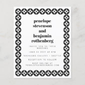 Budget zwart wit geometrische bruiloft uitnodiging (Voorkant)