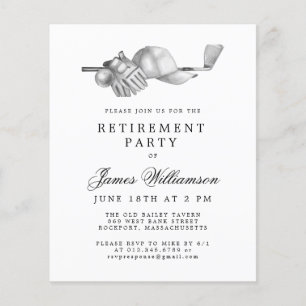 BUDGET Zwart Wit Golf Retirement Party