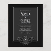 Budget Zwart & Wit Gotische QR-code Huwelijksuitno (Voorkant)