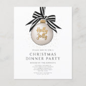 Budget Zwart Wit Goud Kerst Diner Feest (Voorkant)