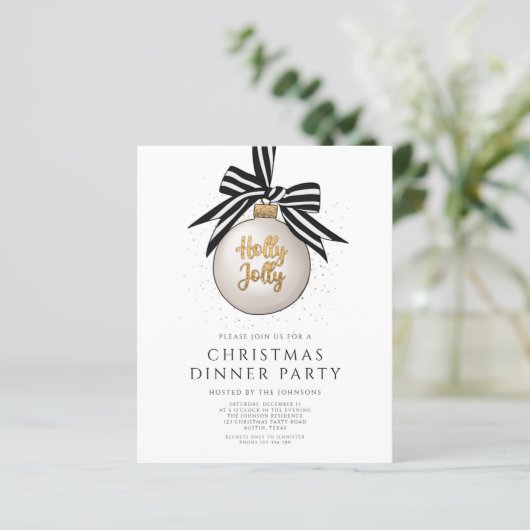 Budget Zwart Wit Goud Kerstdiner (Staand voorkant)