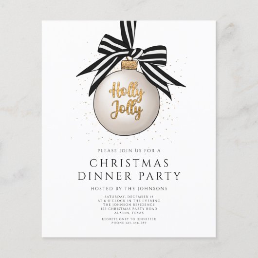 Budget Zwart Wit Goud Kerstdiner (Voorkant)