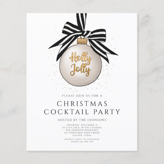Budget Zwart Wit Goud Kerstmis Cocktail Party (Voorkant)