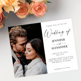 Budget Zwart-wit kalligrafie Foto Eenvoudig Flyer