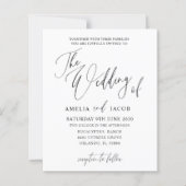 Budget zwart-wit kalligrafie QR Code Trouwen (Voorkant)