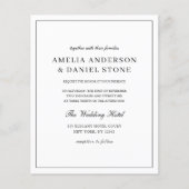 Budget Zwart-wit klassieke bruiloft uitnodiging (Voorkant)