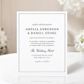 Budget Zwart-wit klassieke bruiloft uitnodiging