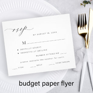 Budget zwart wit menu keuze trouw-huwelijk RSVP FL