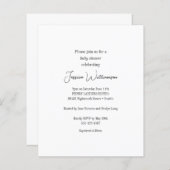 Budget Zwart Wit Minimalistisch Baby shower Invite (Voorkant / Achterkant)