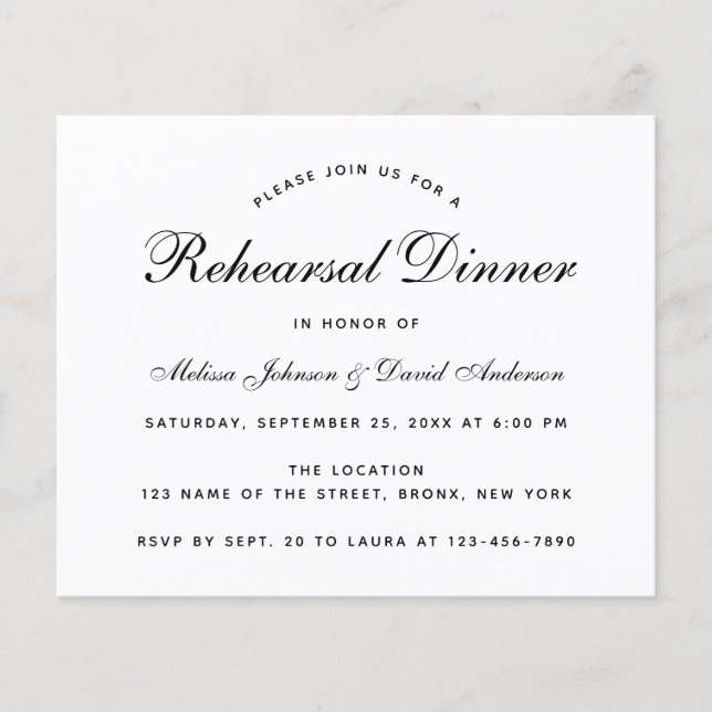 Budget zwart-wit minimalistisch repetitief diner (Voorkant)