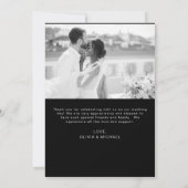 Budget Zwart Wit Minimalistische bruiloft Bedankt Kaart (Achterkant)