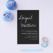 Budget Zwart Wit Modern Huwelijksuitnodiging Flyer (Enkel)