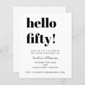 Budget Zwart Wit Modern Verjaardagsfeest Uitnodige (Voorkant / Achterkant)