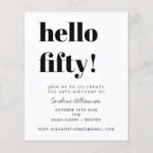 Budget Zwart Wit Modern Verjaardagsfeest Uitnodige (Voorkant)