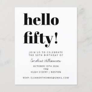 Budget Zwart Wit Modern Verjaardagsfeest Uitnodige