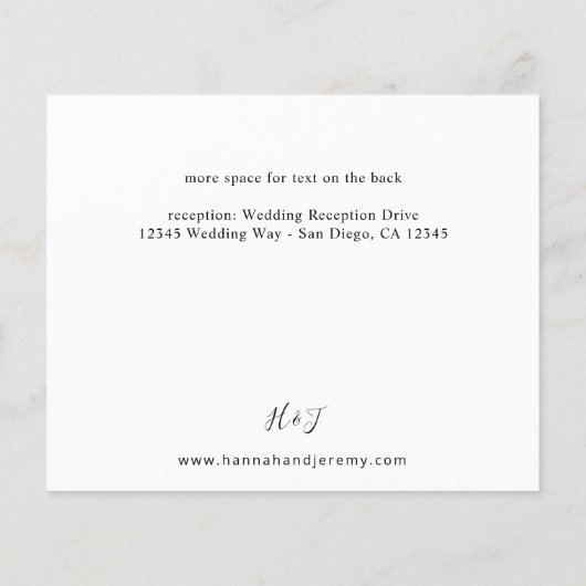 Budget Zwart & Wit Moderne Calligrafie 3 Details Flyer (Achterkant)