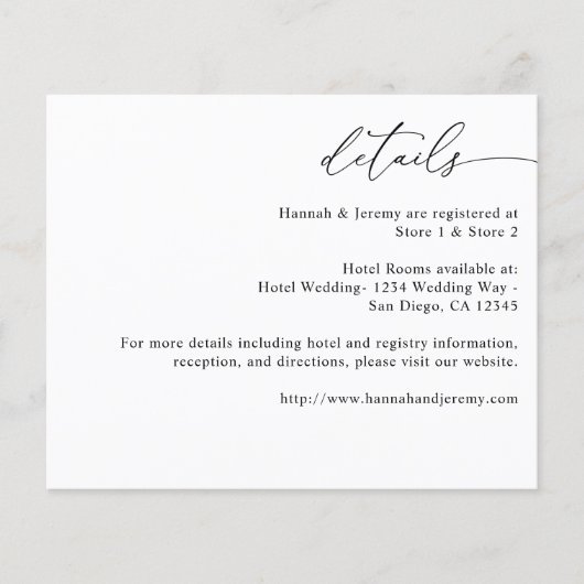 Budget Zwart & Wit Moderne Calligrafie 3 Details Flyer (Voorkant)