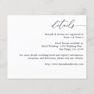 Budget Zwart & Wit Moderne Calligrafie 3 Details Flyer
