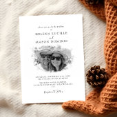 Budget zwart-wit moderne foto bruiloft kaart